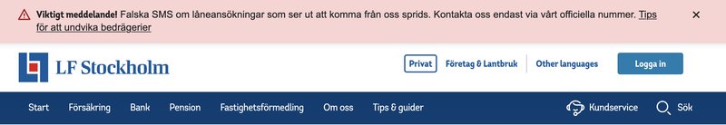 Foto: Skärmavbild Länsförsäkringar Foto: Skärmavbild Länsförsäkringar